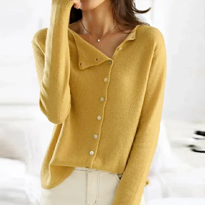 Paola - Camicia Essenziale in Lana a Maniche Lunghe