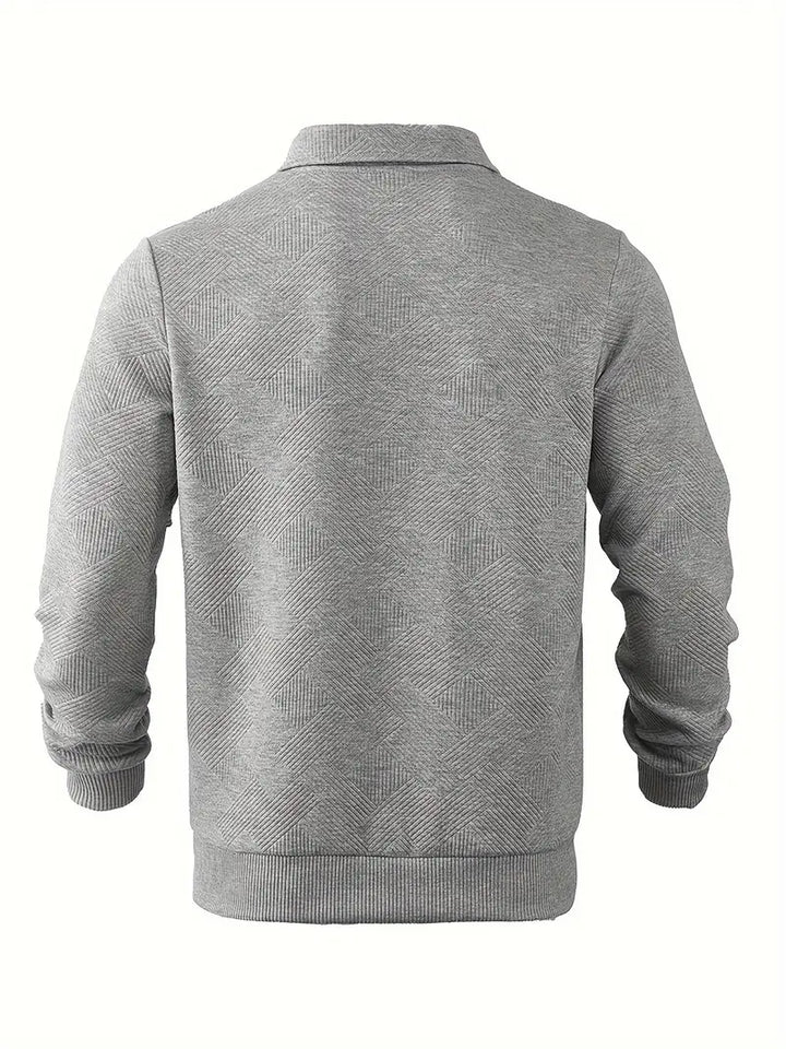 Maglione da Uomo in Misto Lana con Zip e Motivo Geometrico