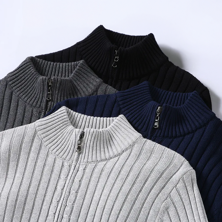 Marco - Cardigan con zip in cotone per uomo