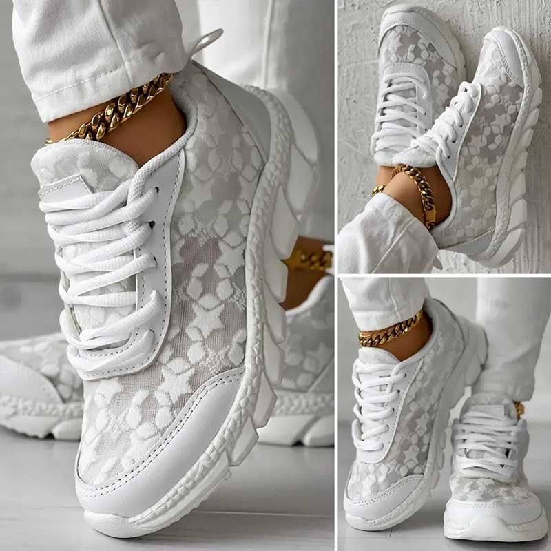 Joliano Sneakers da Donna in Mesh Traspirante — Suola Ammortizzata, Bianco