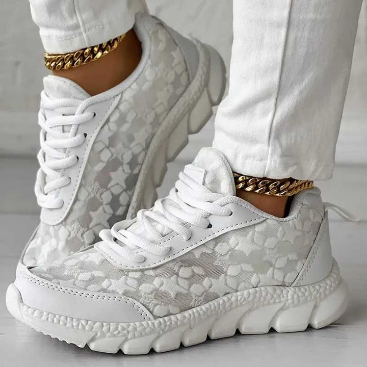Joliano Sneakers da Donna in Mesh Traspirante — Suola Ammortizzata, Bianco