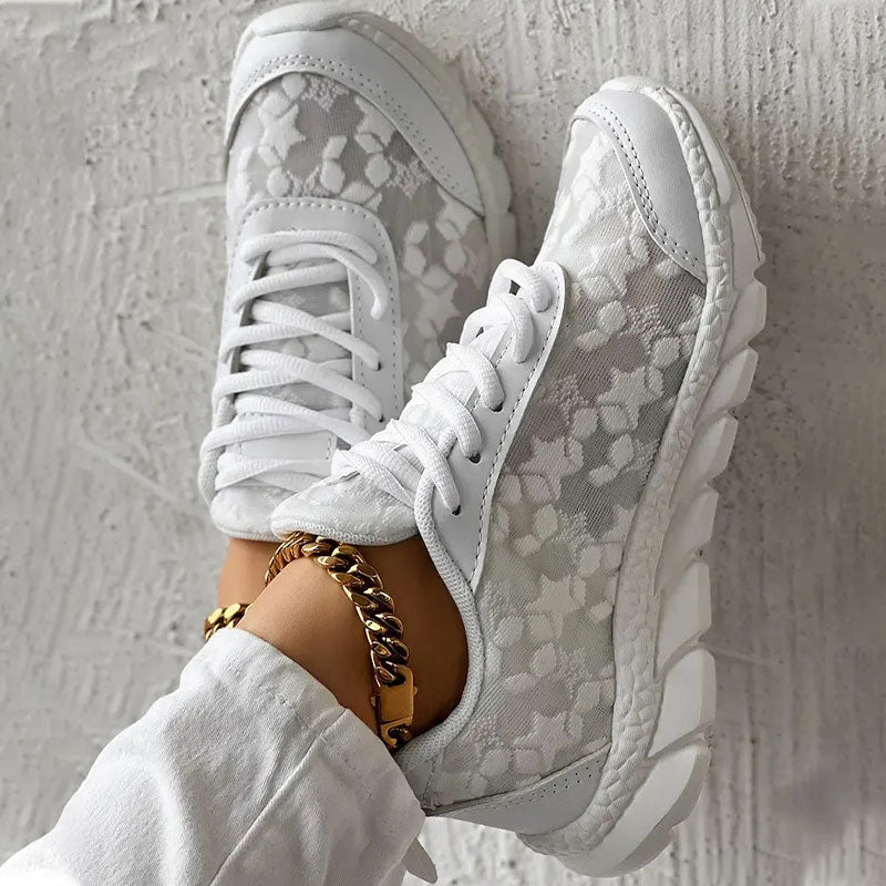 Joliano Sneakers da Donna in Mesh Traspirante — Suola Ammortizzata, Bianco