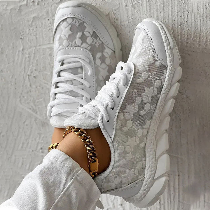 Joliano Sneakers da Donna in Mesh Traspirante — Suola Ammortizzata, Bianco