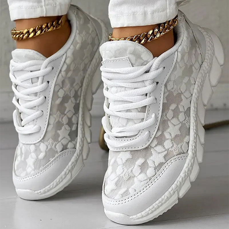 Joliano Sneakers da Donna in Mesh Traspirante — Suola Ammortizzata, Bianco