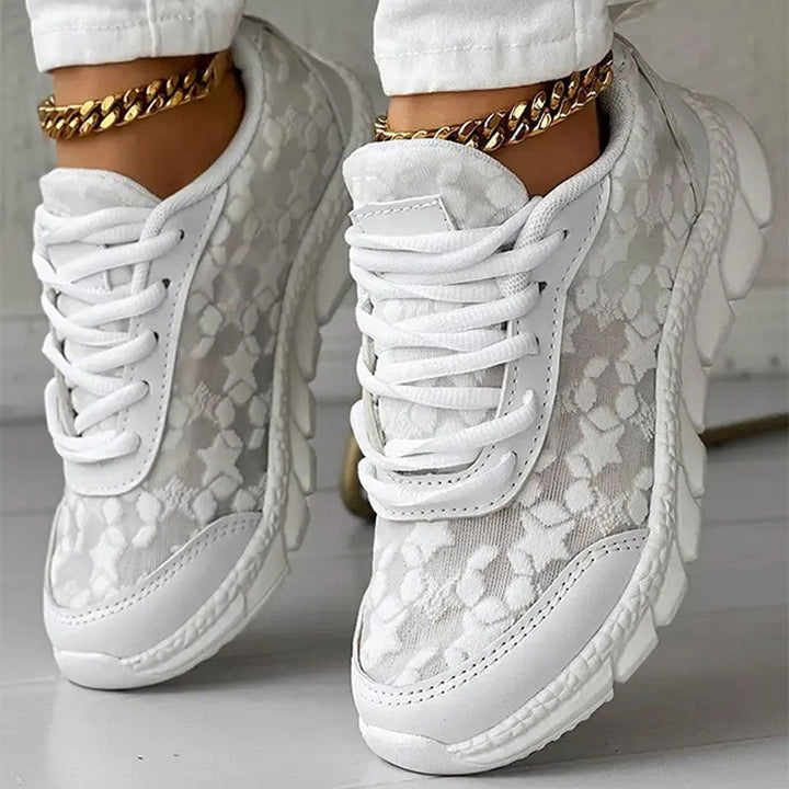 Joliano Sneakers da Donna in Mesh Traspirante — Suola Ammortizzata, Bianco