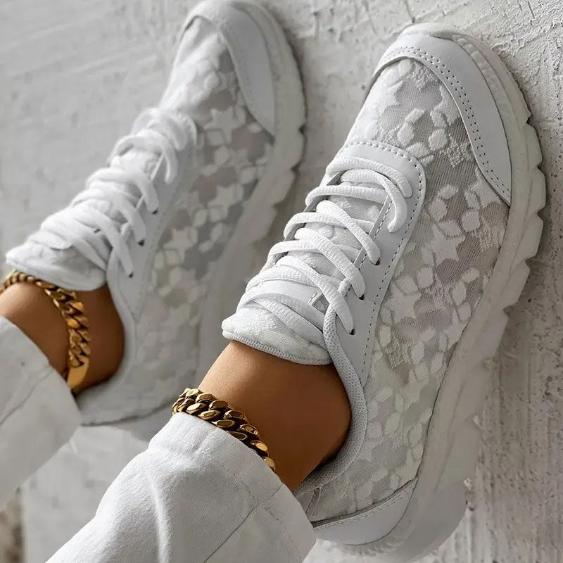 Joliano Sneakers da Donna in Mesh Traspirante — Suola Ammortizzata, Bianco