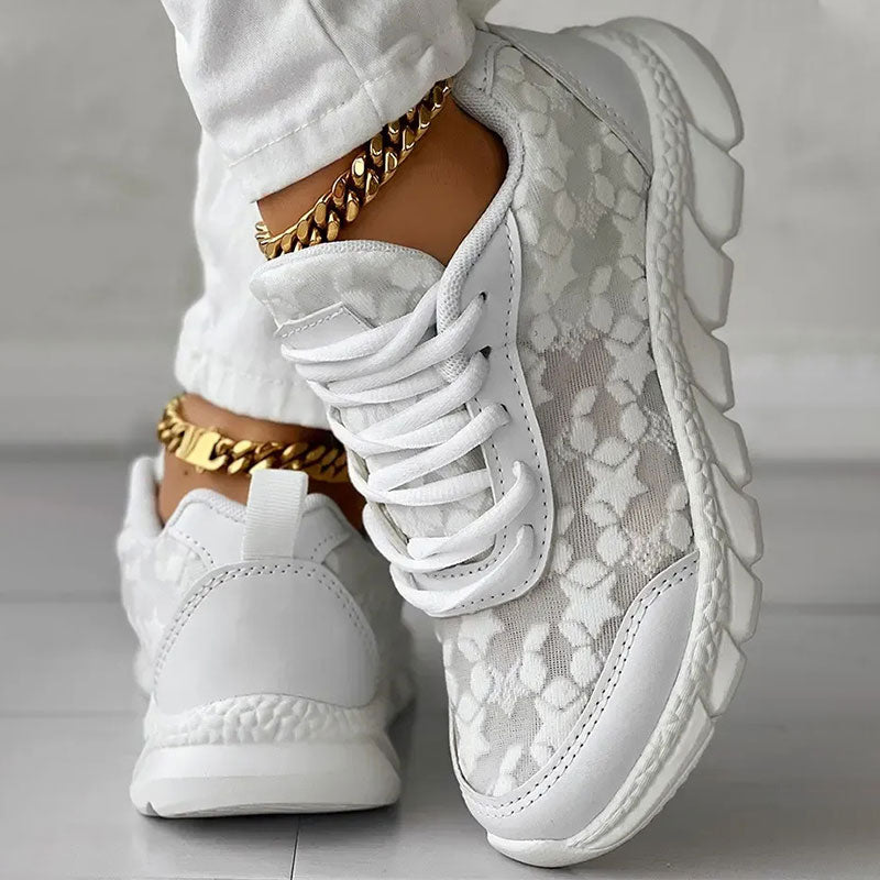 Joliano Sneakers da Donna in Mesh Traspirante — Suola Ammortizzata, Bianco