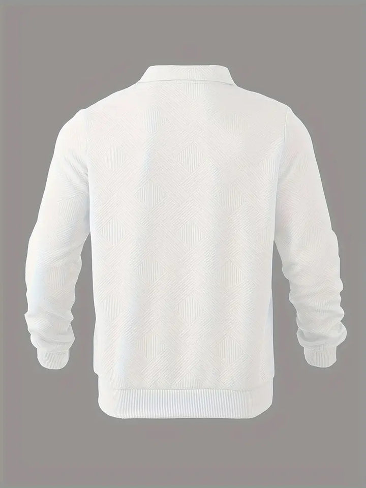 Maglione da Uomo in Misto Lana con Zip e Motivo Geometrico